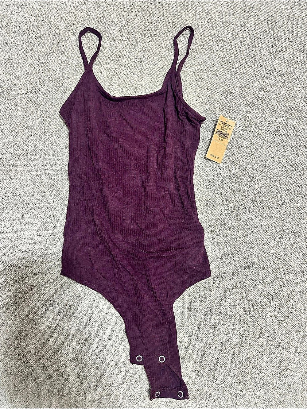 American Eagle Purple Ribbed Bodysuit